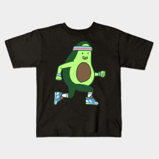 Sporty Avocado Exercise Avocado Cool Avocado Retro Runner Kids T-Shirt